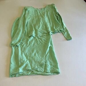 VINTAGE Frank Masandrea silk blue green skirt set 14
